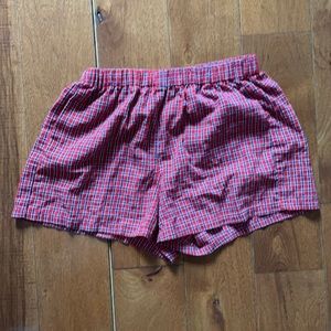 Brandy Melville Red Plaid Boxer Shorts